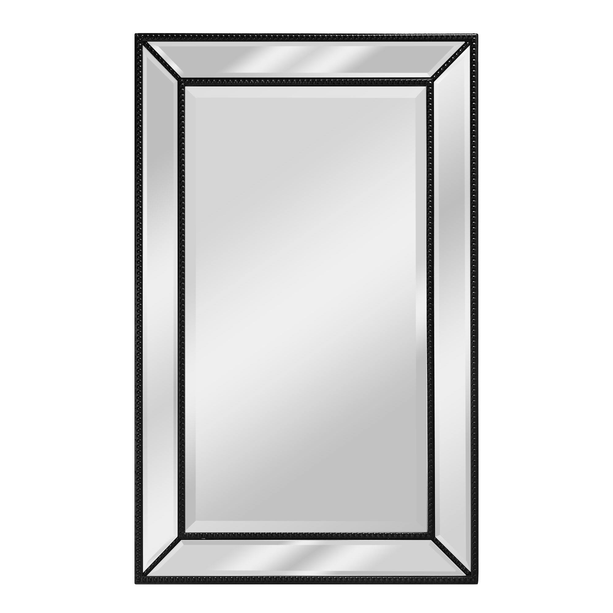 Head West Black Metro Beaded Glass Framed Vanity Mirror